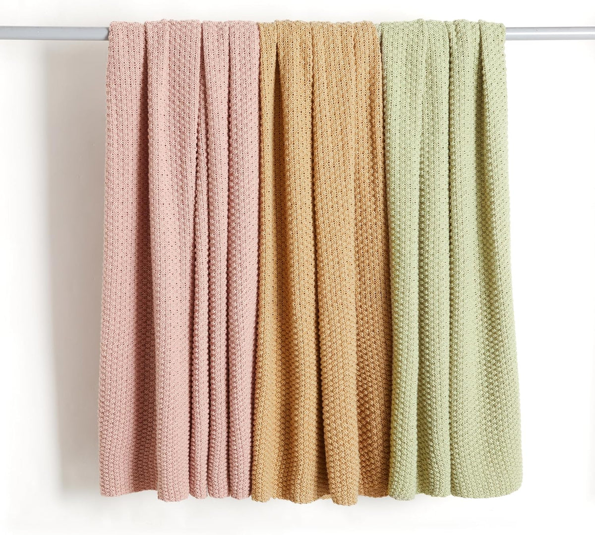 Amazon Basics Chunky Cable Knit Throw Blanket for Couch, Sofa, Bed, Lightweight Soft Cozy, Sage Green, 50"x 60"