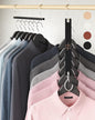 MORALVE Space Saving Hangers for Closet – 4 Pack European Beechwood 6-Tier Shirt Organizer with 360° Swivel Hook – Collapsible Clothes Hanger for Closet Organization (Hangers Not Included)