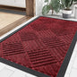 Smiry Front Door Mat Outside Entrance, Heavy Duty Outdoor Indoor Natural Rubber Doormat, Non Slip, Trap Dirt and Moisture, Easy Clean, Low Profile Patio Porch Entryway Mat, 29.5x17, Wine Red