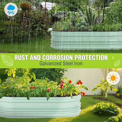 WORKPRO 2PK 4x2x1ft Galvanized Raised Garden Bed Set, Rust & Corrosion