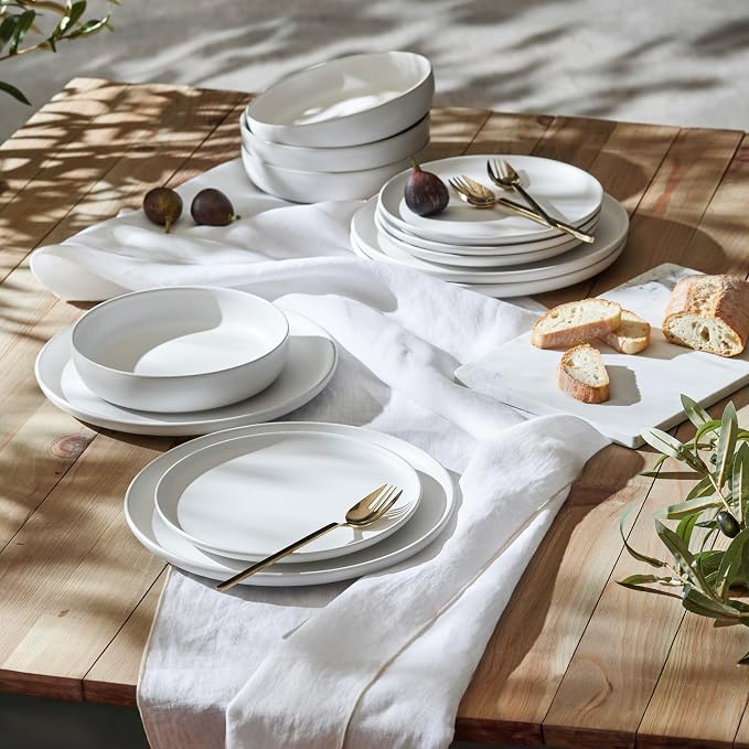 Porto by Stone Lain Macchio 24-Piece Premium Kitchen & Dining Dinnerware Set