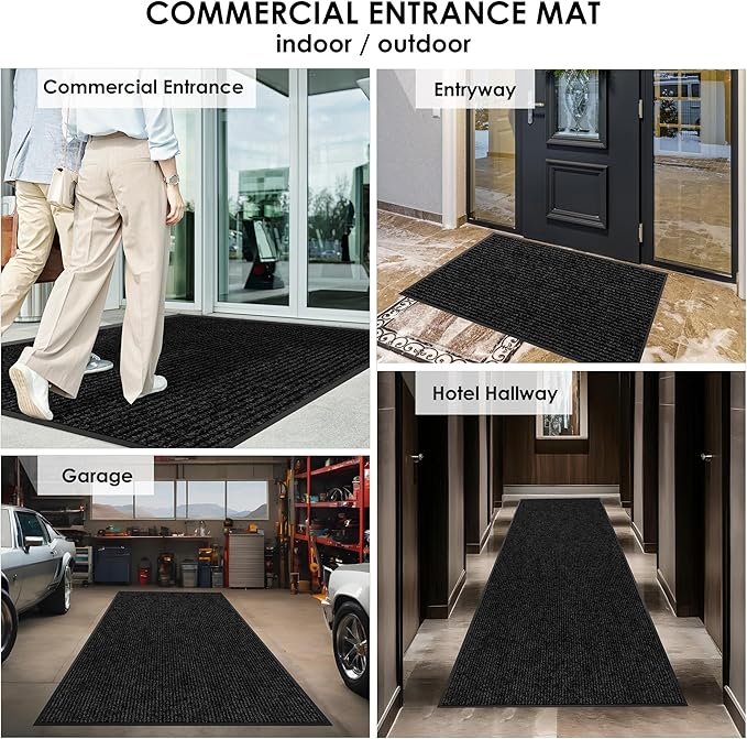 4′ x 57′ Front Door Mat Indoor Outdoor Entrance, Commercial Floor Mat Heavy Duty Dirt Trapper Entryway Doormat, Custom Size Non Slip Rubber Backing Welcome mat, Door Mat for High Traffic Area