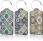 Vintage Mandala Floral Luggage Tag for Suitcase,Design with Privacy Flap Name ID Label Metal Loop, 3 Pack