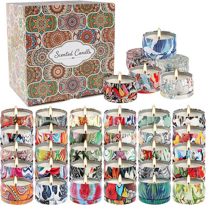 Scented Candles Gifts Set 36 Pack Soy Wax Travel Tin Jar Candles,Aromatherapy Candles for Home 2.5 OZ Scented Candles for Mom for Christmas, Birthday, Thanksgiving, Mother's Day,Valentine'sDay