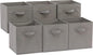 Amazon Basics Collapsible Fabric Storage Cubes Organizer with Handles, Sturdy, Gray, 10.5-x-10.5-x-11-inch, Pack of 6