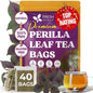 FreshDrinkUS, Premium Perilla Leaf Tea – 40 Tea Bags | 100% Pure Perilla Leaves | Caffeine-Free, Non-GMO, Natural Packaging | Herbal Tea Bags for Daily Enjoyment. Gluten-Free. Sugar-Free. Vegan