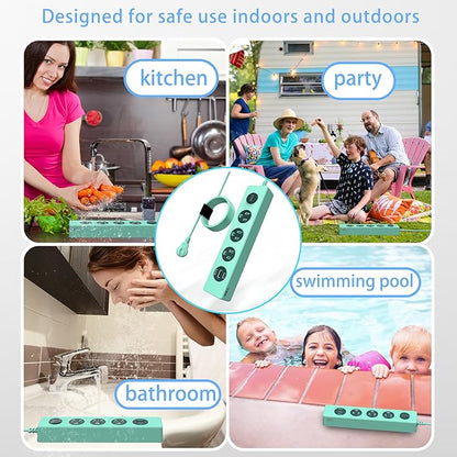 SOLL IPX9 Outdoor Power Strip Weatherproof, Surge Protector Power Strip with 3 Outlet and 3 USB Charging Ports(2 USB C), 5.18FT Extension Cord for Patio, Garden, Bathroom, Kitchen, Garage, Office
