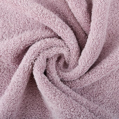 SEMAXE 18-Pack Bath Towel Set Include 6 Bath Towels, 6 Hand Towels, 6 Wash Cloths, 100% Cotton Bathroom Towels with Hanging Loops and Nano-Bio Lifecycle Labels, Soft & Absorbent Towel, Purple