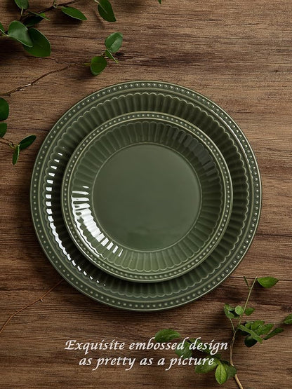 Famiware Ceramic Plates and Bowls Sets, Chip & Scratch Resistant, Microwave &
