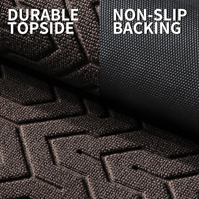 Yimobra Large Door Mat Outside Entrance 36x24, Waterproof Heavy Duty Outdoor Mats for Front Door, Non Slip Rubber Entry Mat for Garage Patio, Easy Clean, Brown