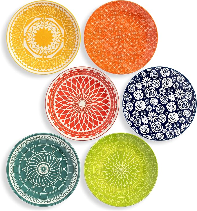 Salad Plates - Small Plate for Serving Appetizer, Sandwich - Microwavable -