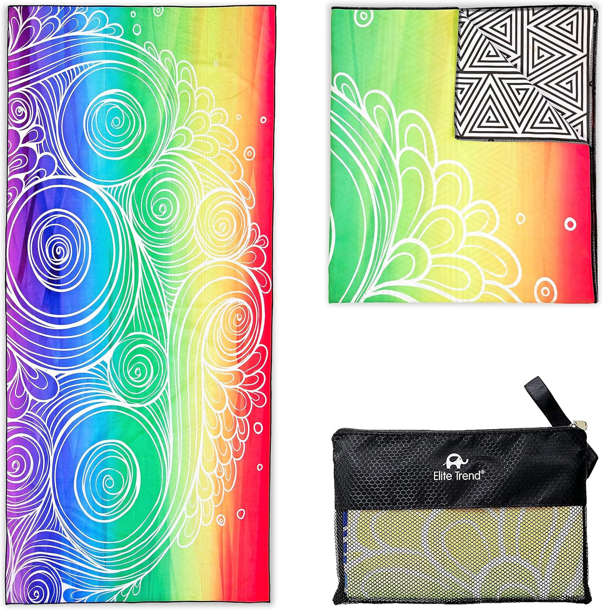 Elite Trend Microfiber Beach Towel - Extra Large 78x35 Inch Sand Free Quick Dry for Travel, Swimming, Pool, Yoga, Hiking, Camping – Lightweight Fast Drying Microfiber Towel Compact for Adults