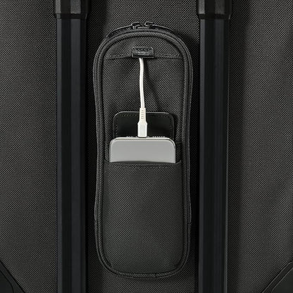 Briggs & Riley Global 21" Carry On Expandable Spinner - Luggage for International Travel, Suitcases with Wheels, Softside Rolling Bag for Men & Women, Self-Repairing Zipper- Baseline Collection, Black