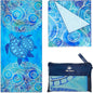 Elite Trend Microfiber Beach Towel for Adults with Bag - Extra Large 78x35 inch Lightweight Sand Free Quick Dry Towel for Travel, Swimming, Yoga, Camping (Sea Turtle)