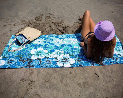 Elite Trend Microfiber Beach Towel for Adults with Bag - Extra Large 78x35 inch Lightweight Sand Free Quick Dry Towel for Travel, Swimming, Yoga, Camping (Hibiscus)