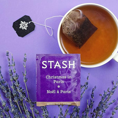 Stash Tea Christmas in Paris Herbal Tea - Non-GMO Project Verified Premium Tea with No Artificial Ingredients, 18 Count (Pack of 6) - 108 Bags Total